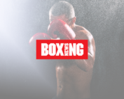 boxer stance with company logo at the centre